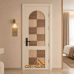 Porte intérieure décorative en bois rainuré COSYHOUSE, placage moderne, pour hôtels, appartements et projets résidentiels - Product Image 5