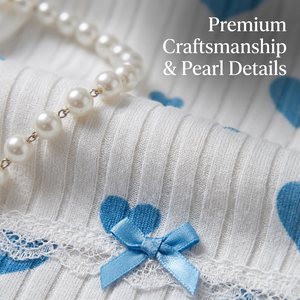 <span class=keywords><strong>Pigiama</strong></span> Estivo da <span class=keywords><strong>Donna</strong></span> 2 Pezzi con Stampa Cuori, Asciugatura Rapida, Traspirante, Scollo a V, Canotta a Costine con Spalline Perle e Pantaloncini con Bordo in Pizzo - Product Image 4