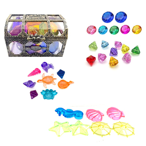 JinYing Jewel Case Submarine - Juguetes de piscina de plástico duro con diamantes de cristal multicolor y caja del tesoro - Product Image 1