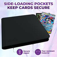 Classeur de cartes à 12 pochettes, album de rangement pour 480 cartes à collectionner, livre de rangement sans anneaux à fermeture éclair pour cartes de jeux et de sport – Fourniture directe usine
