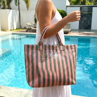 Bolsas de Playa Personalizadas Plegables para Mujer, con Logotipo Impreso Personalizado, Bordadas y a Rayas, Bolsa de Piscina de PVC Impermeable de Lujo