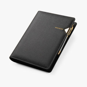 Carnet de notes professionnel en métal triangulaire de luxe personnalisé, brun rougeâtre, à feuilles mobiles, avec logo - Product Image 3