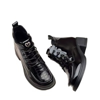 Bottines décontractées pour femmes en microfibre pour l'automne et l'hiver, talon épais, semelle extérieure texturée douce, fermeture éclair latérale