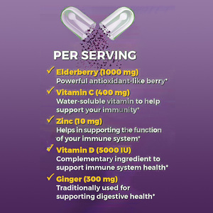 Suplemento dietético natural personalizado con logotipo <span class=keywords><strong>OEM</strong></span> ODM, caramelos de gomitas de vitamina C Elderberyy con zinc, compatible con la función inmune - Product Image 4