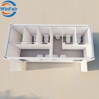 Maison conteneur préfabriquée modulaire mobile pliable WinFair à faible coût de 20 pieds, moderne avec toilettes, à vendre