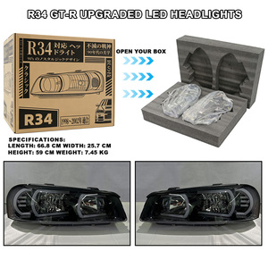ไฟหน้า LED รุ่นใหม่สำหรับ Skyline 5th Gen R34 GTR ปี 1999-2007 ไฟหน้า 99-02 2003-2007 ENR34 BNR34 HR34 ER34 GT-T ผลิตภัณฑ์ Spe - Product Image 6