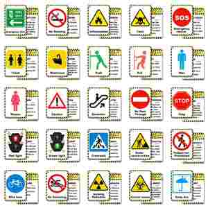 50 cartes flash éducatives double face pratiques et portables, 50 cartes flash sur les signes routiers pour enfants - Product Image 4
