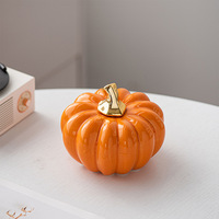 L&H Nordic Creative Gold Ceramic Pumpkin Ornaments Eco-friendly Modern Art Antique Style Incense Burner Home Decorations Incense