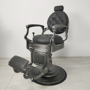 Sillón de Barbería Hidráulico de Alta Calidad, Ajustable, de Cuero Verde, con Estructura de Aleación de Aluminio, para Estudio de Barbería y Peluquería - Product Image 6