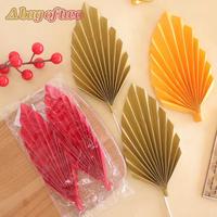 2 teile/paket Glitter Fan Cake Topper Golden Leaf Kuchen Dekoration liefert Hochzeits torte Zubehör Valentinstag Palm Leaf Papier Fan