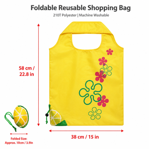 Sac fourre-tout pliable réutilisable en forme d'animal ou de fruit, 58x38cm, polyester 210T, lavable en machine, pour courses, coffret cadeau, 20 motifs, vente en gros OEM - Product Image 2