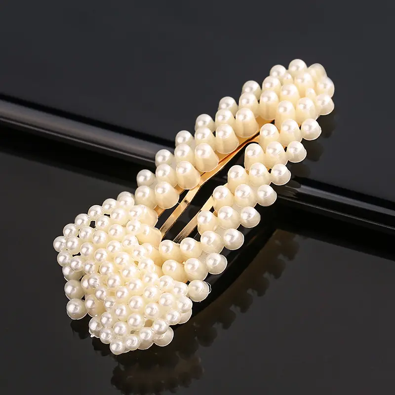 Popular Pearl Elegant Handmade Fashion Women Girls Hair Accessories Pearls Hair clips pins for Party Wedding Daily