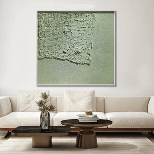 Peinture à l'huile sur toile, grande œuvre d'art abstraite murale, faite à la main, encadrée, style Wabi Sabi, décoration moderne de luxe pour l'intérieur de la maison - Product Image 2