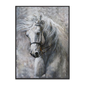 Decoração moderna de parede, pintura a óleo de animal natural, de grande tamanho, feito à mão, acrílico preto com arte branca, decoração - Product Image 2