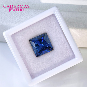 Cadermay Synthetic Sapphire Gemstone Square 5x5mm To 10x10mm Cornflower Blue For Jewelry Making - Product Image 3