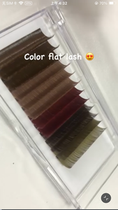 Extensions de cils plates colorées DRAGONLASH Premium 0.15, plateaux de cils classiques colorés, extensions de cils individuels éllipse fendues - Product Image 5