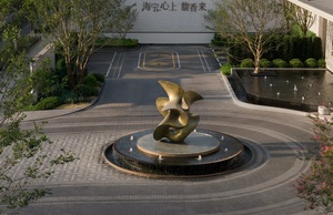 Escultura de Flores Abstracta con Acabado <span class=keywords><strong>Bronce</strong></span> Personalizado, Arte Metálico para Exteriores, Decoración de Paisajes Comerciales - Product Image 4