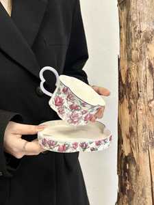 Tasse à café en céramique de Style courtois ensemble de vaisselle porcelaine jardin secret après-midi tasse à thé fleur violette cadeaux ensemble tasse tasse pour boire - Product Image 5