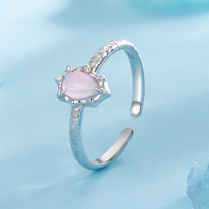Anillo abierto de Plata de Ley 925 <span class=keywords><strong>Aurora</strong></span> Opal Solitaire, banda de gota de agua chapada en oro blanco para mujer, regalo de joyería fina para fiesta BSR625 - Product Image 4