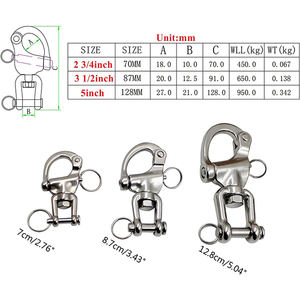 316 Roestvrijstalen Maritieme Kwaliteit Snelle Borgtocht Zware Boot Zeilarmband Hardware Duurzame Vaste Sluitbeugel - Product Image 5