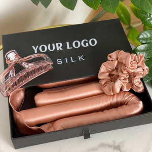 No Heat 100% Mulberry Silk Hair <strong>Roller</strong> <strong>Curls</strong> Curling Ribbon Wave Curly Heatless Silk Hair Curlers Without Heat - Product Image 1