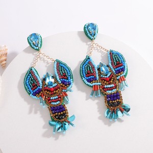 Pendientes <span class=keywords><strong>de</strong></span> Moda con Diseño Geométrico <span class=keywords><strong>de</strong></span> Estrella <span class=keywords><strong>de</strong></span> Mar y Delfín, Coloridos, con Cuentas y Detalles <span class=keywords><strong>de</strong></span> Diamantes, <span class=keywords><strong>de</strong></span> Aleación, para Mujer, Estilo Océano, Concha Marina - Product Image 2