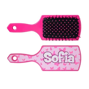 Cepillo de Pelo de Plástico Sofia para Niños de 2 a 4 Años con Diseño de Mariposa, Color Rosa - Product Image 1