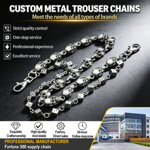 Chaînes de pantalon en métal en forme de crâne plaqué argent personnalisées, ceinture de taille vintage de style western de haute qualité personnalisable pour jeans - Product Image 2