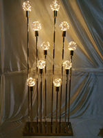 Décoration Lumineuse de Mariage : Éclairage LED Doré en Métal pour Scène de Mariage, Allée et Événements Festifs