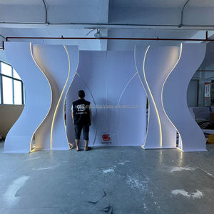 Ensemble de toile de fond de scène de mariage SMOOTH, décoration en acrylique 3D, arche de toile de fond en acrylique avec éclairage LED - Product Image 4