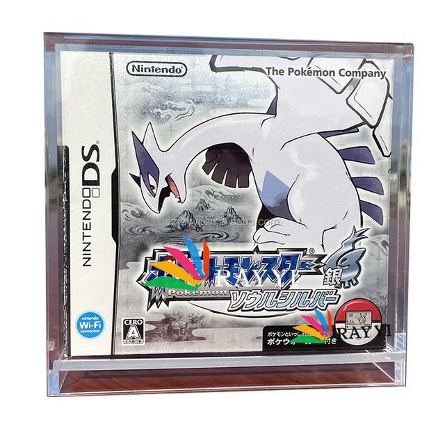 RAY YI Protective Nintendo Display Case for Pokemon SoulSilver DS Big Box Complete Made of Plastic Acrylic Video Game NDS Case