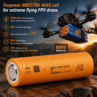 Batterie cylindrique Tenpower 21700 60XG 6000mAh 60A sans plateau haute puissance pour drones et UAV