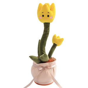 Fleur Danseuse Tulipe Musicale avec Lumières LED et Rembourrage en Coton PP, Jouet Électronique en Peluche, Cadeau Musical - Product Image 3