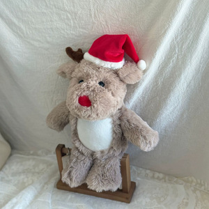 Cappello di Natale da 37 cm per Sublimazione, Simpatico Peluche di Renna Marrone, Regalo Termotrasferibile, <span class=keywords><strong>Cervo</strong></span> con Pancia Bianca per Compleanno Bambini - Product Image 4