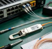 Modul Transceiver Optik QSFP-100G-ZR4-S 100GBASE-ZR4 QSFP28 100G 1310nm 80km Duplex Dual LC SMF Fiber Optik Garansi 3 Tahun