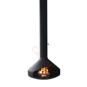 Chinese Manufacturers Hanging Indoor Heaters Ceiling Mounted Round Wood Burning Suspended Fireplace