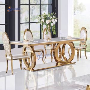 Nordic Modern Design <strong>Dining</strong> <strong>Table</strong> <strong>Set</strong> Marble Top Stainless Steel Dinning <strong>Table</strong> <strong>Set</strong> - Product Image 1