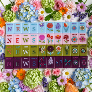 Premium Luxury Multi Color Floral Engraved American <strong>Mahjong</strong> <strong>Set</strong> 160 Tiles Bespoke Botanical Collection <strong>Mahjong</strong> Game Gift <strong>Set</strong> - Product Image 1
