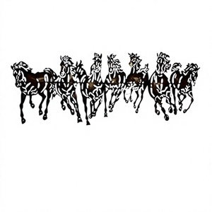 Décoration murale moderne en métal découpée au laser, motif herbe de chevaux, avec rétroéclairage, thème animal horizontal, à fixer au mur - Product Image 6