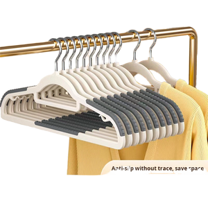 <span class=keywords><strong>Cintre</strong></span> en plastique épaissi antidérapant à double position, sans trace et sans épaules, pour vêtements secs et humides, idéal pour la maison et les dortoirs - Product Image 2