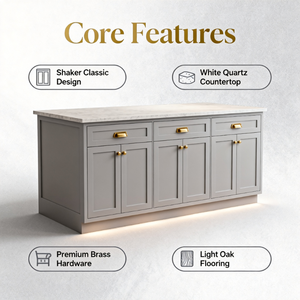 Armoires de <span class=keywords><strong>cuisine</strong></span> de style Shaker moderne, prêtes à assembler, en bois, avec charnières à fermeture douce - Product Image 2