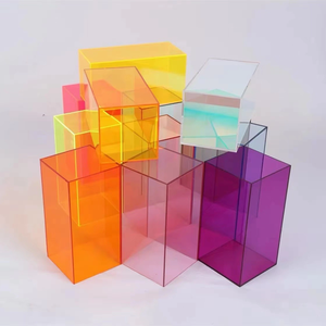Clear Eco-Friendly For Acrylic Storage Display Stand <strong>Box</strong> <strong>Riser</strong> With Dust Cover And Custom Logo - Product Image 2
