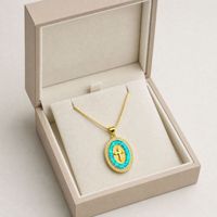 Collier pendentif croix en perles ARNAN, plaqué or, laiton, coquille, strass, collier ras du cou multicolore, bijoux de luxe, cadeau pour femme