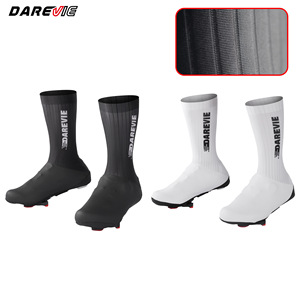 Darevie Couvre-<span class=keywords><strong>chaussures</strong></span> de cyclisme blancs personnalisés extensibles pour vélo de route, couvre-<span class=keywords><strong>chaussures</strong></span> aérodynamiques pour le cyclisme - Product Image 3