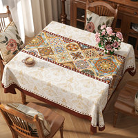 Nappe Florale Américaine Imperméable et Anti-Taches, Sans Lavage Ni Repassage, Housse de Table Haut de Gamme Personnalisée pour Cuisine et Maison
