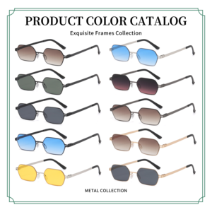 Nouvelles lunettes <span class=keywords><strong>de</strong></span> soleil rectangulaires fines en métal pour femmes, verres dégradés roses, protection UV400, mode unisexe, logo personnalisé, plage - Product Image 4