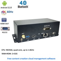 Nouvelle boîte TV 4K UHD Android 11.0 Affichage numérique Terminal cloud Publicité H.265/H. Lecteur multimédia réseau de décodage 264/VP8