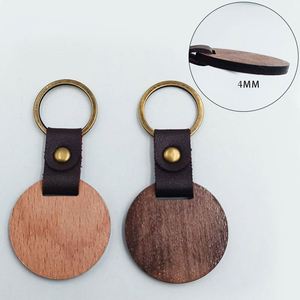 Keychains for Engraving Blanks Keychain for DIY Employee <b>Gifts</b> Craft Leather Blank Wooden Keychains - Product Image 6