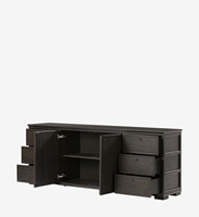 Buffet de salon moderne en bois massif de luxe léger avec 2 portes et 6 tiroirs pour usage hôtelier