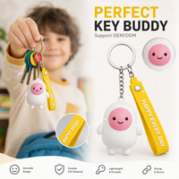 Llavero de PVC Suave 3D Personalizado, Figura de Malvavisco con Correa para la Muñeca, Regalo, Recuerdo de Hotel, Promoción